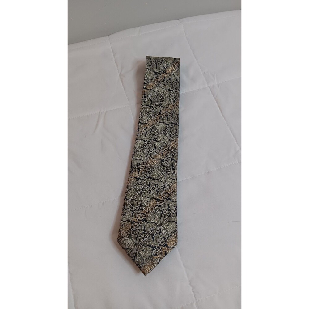 Stacy Adams Mens Neck Tie 100% Silk Paisley Print Hand Made Office